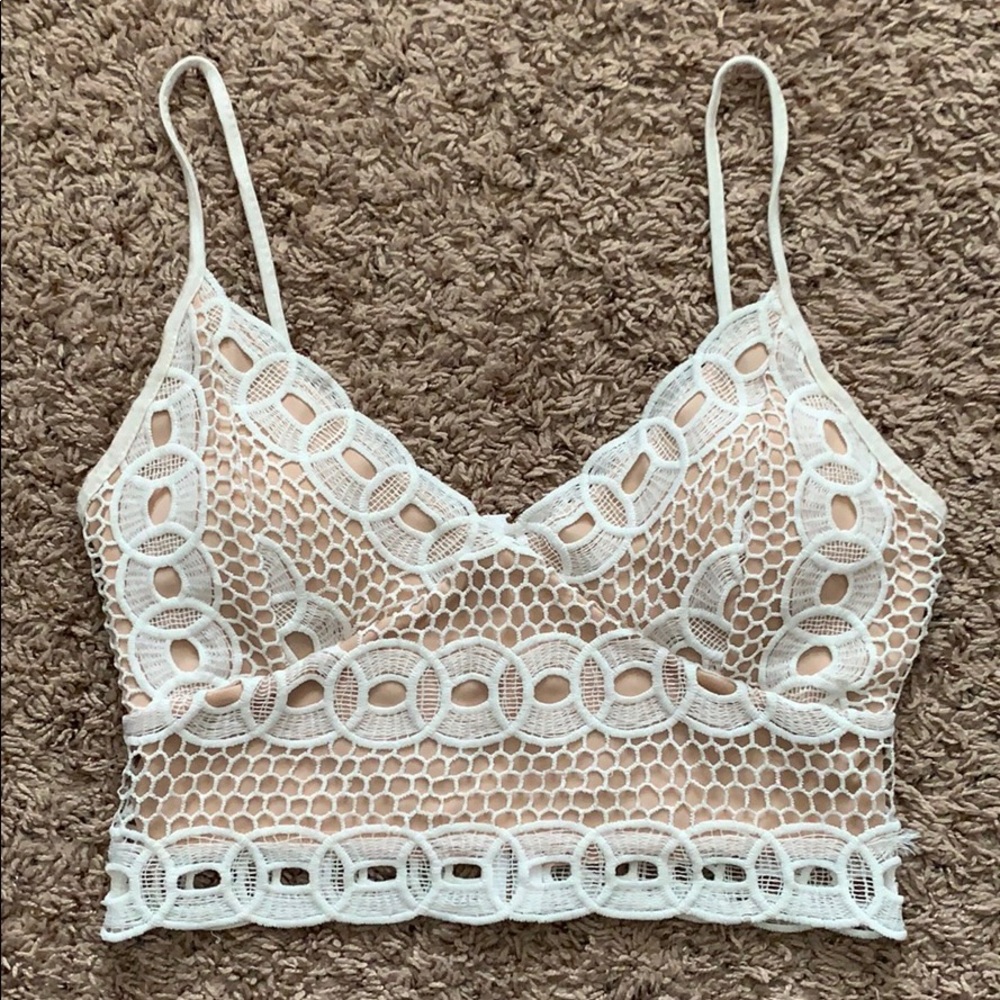 White Lace Corset Crop Top
